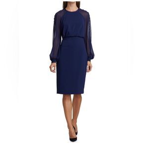 Badgley Mischka Blouson Button-Sleeve Dress size 4